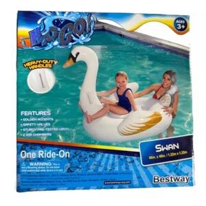 Bestway H2O Swan Pool Float with Golden Accents